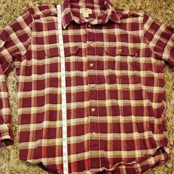 Woolrich Men's Red Plaid 100% Cotton Long Sleeve Work Shirt Size Large - Picture 6 of 9